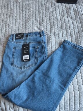 Express Sky Blue Skinny Jeans - Classic Wash